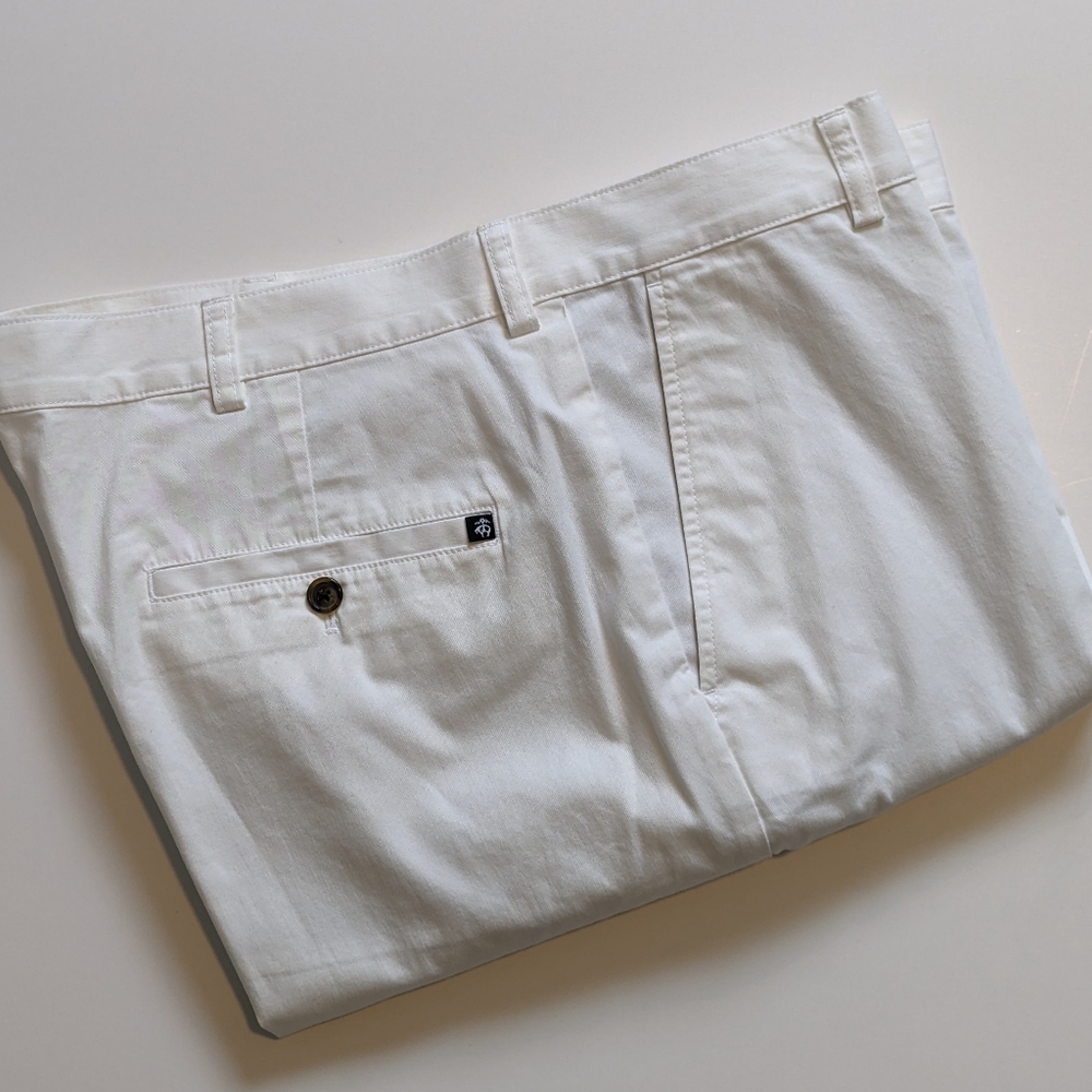 NWOT'S Brooks Brothers Men's 38 x 32 Cotton White Logo Chino Flat Front Pants